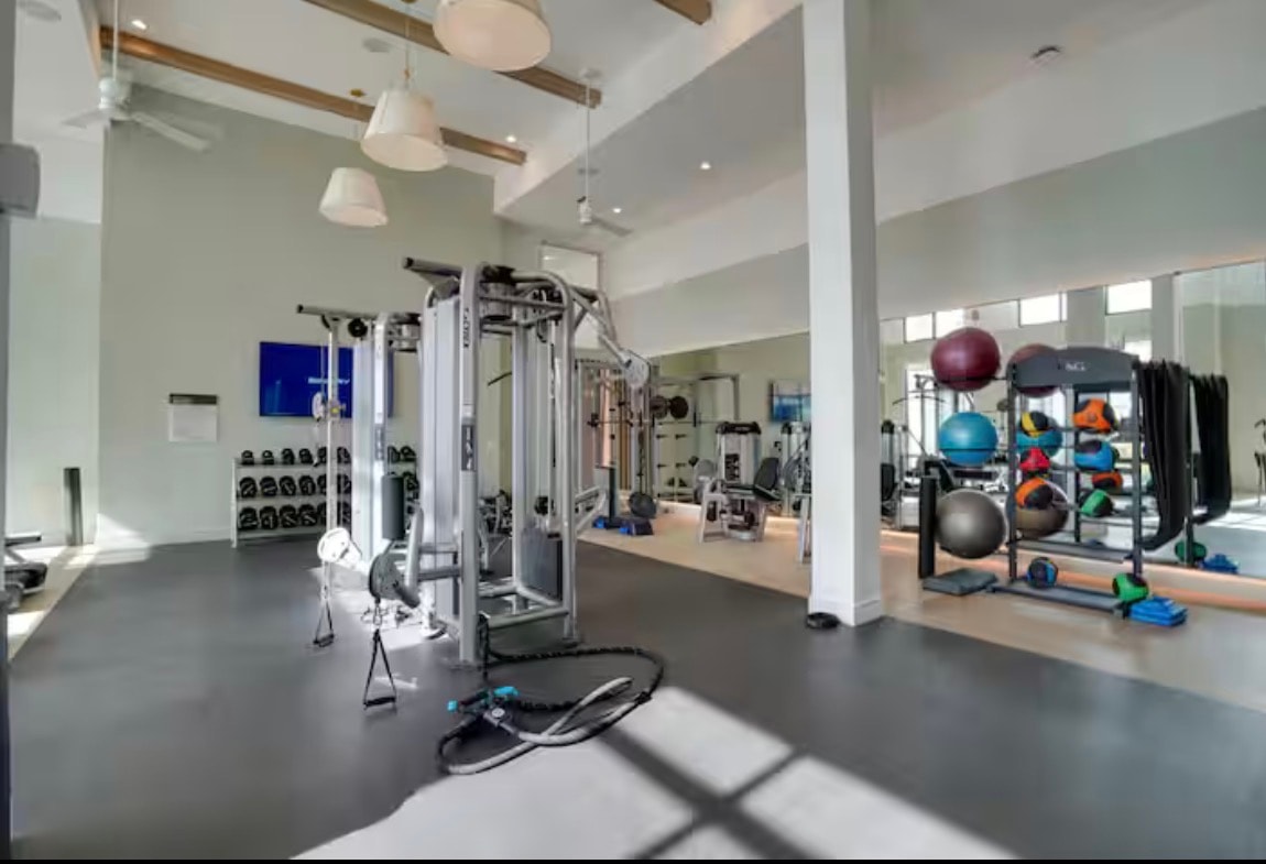 Full-service fitness center with modern equipment